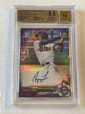 2017 Bowman Chrome Draft Royce Lewis Autograph Purple Refractor BGS 9.5 Auto 10
