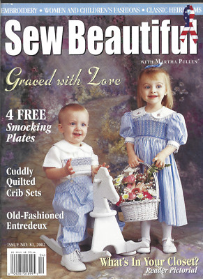 Sew Beautiful Magazine-Issue No. 81, 2002-4 Smocking Plates-Quilted Crib Sets