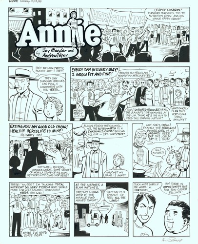 Little Orphan Annie Sunday Zeitung Comic Strip Original Kunst Andrew Pepoy