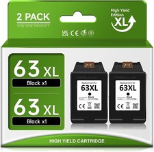 2PK 63XL Black Ink Cartridge For HP OfficeJet 3830 4650 5255 ENVY 4512 4516 4526