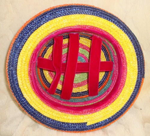 Vintage Colorful Straw Rolled Rim Women's Hat - Picture 4 of 4