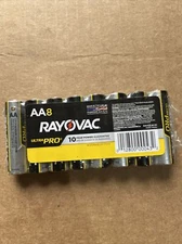 Rayovac Ultra Pro Alkaline AA Double A 8 Pack Expiration 2033
