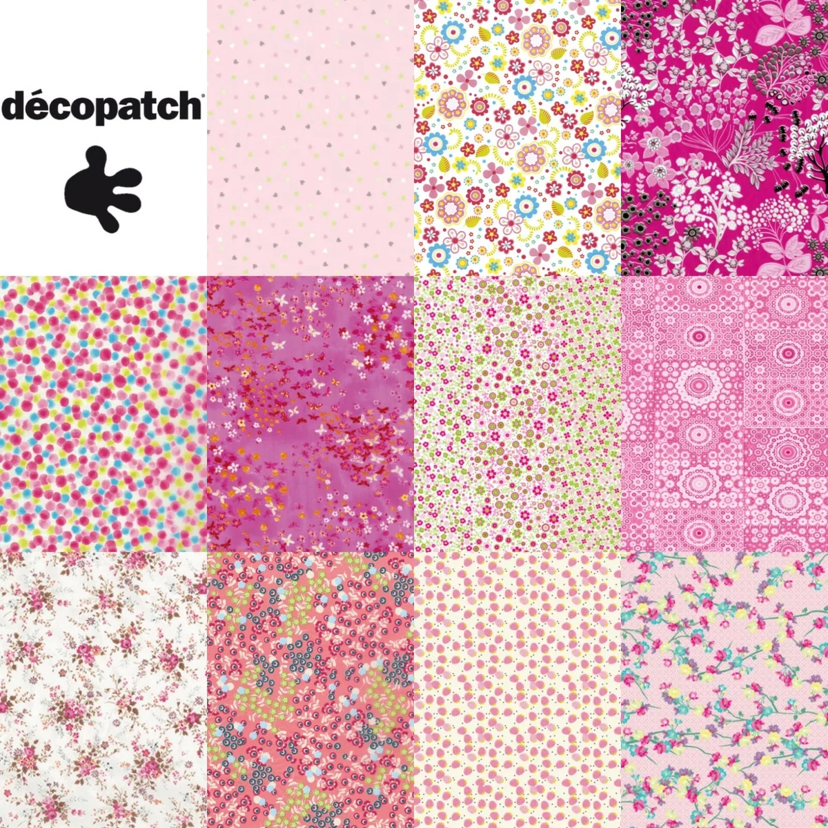 Decopatch Paper for Decoupage - Full Size Sheets - Pink Peach Rose Pastel