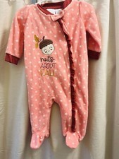 Baby Girls Fleece Pajama Koala Baby Size 3/6 Months One Piece Zip Up