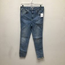 Free People We The Free Womens Blue Sierra Raw Hem High Rise Jeggings Jeans 30