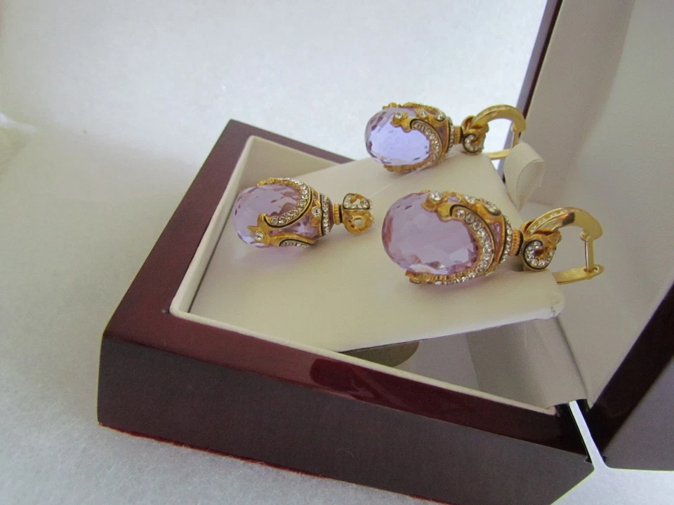 ALEXANDRITE EARRINGS & PENDANT SET HANDMADE RUSSIAN SOLID STERLING SILVER 925 - Image 3 of 4