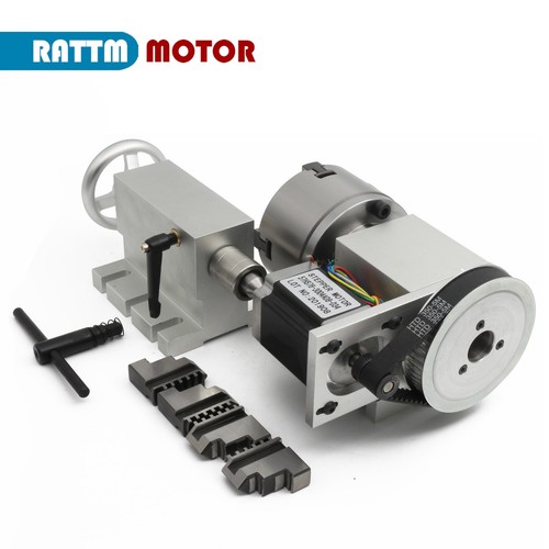 CNC K11-100mm Rotary 4th Fourth Axis dividing head + 3 jaw chuck + MT2 tailstock - Picture 2 of 6