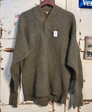 Genuine norw. Army winter knitted sweater 100% virgin wool 1972 size L olive #2163