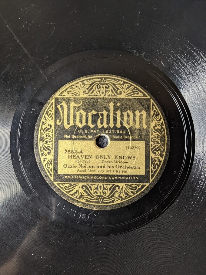 Ozzie Nelson 78 Heaven Only Knows / Puddin' Head Jones 1934 2582 248