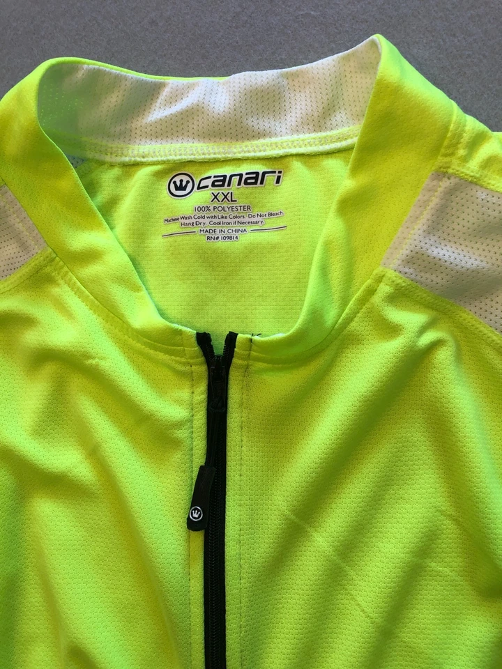 Мужская велосипедная рубашка Canari 2XL неоновая на молнии классический велосипедный топ - Изображение 2 из 4