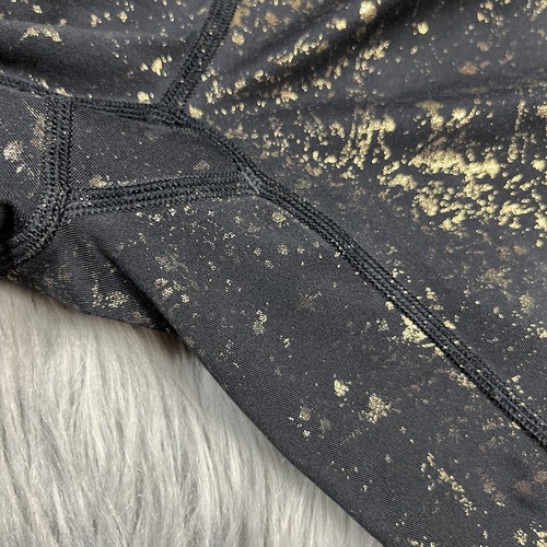 Ivivva Girls Size 14 Black Gold Splatter Leggings - Picture 3 of 12