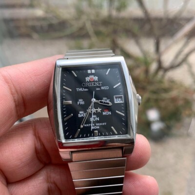 オリエント EU-03 ORIENT ORIENT 3 STAR Crystal Vintage 70s Automatic Rectangle Men Watch