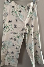 Ann Taylor Dress Pants Womens 8 Floral Print Pockets Zip Cropped Vintage