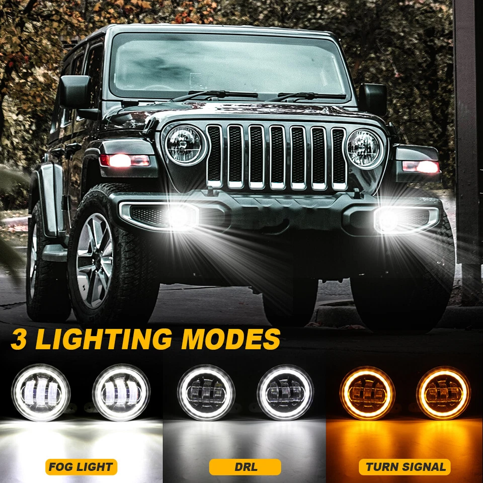 4"inch LED Fog Lights Front Bumper Driving Lamp Bulbs For Hummer H2 2004-2009 H1 - Image 2 of 4