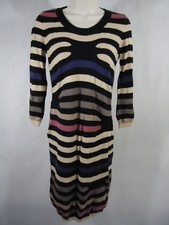 Only True Collection Women's 3/4 Sleeve Knit Striped Dress 100% Cotton -  Small