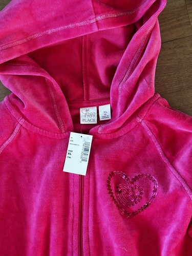 *NEW W/TAGS* CHILDRENS PLACE Pink Set Plush Velour Jacket+Sweatpants size XL 14 - Picture 4 of 9