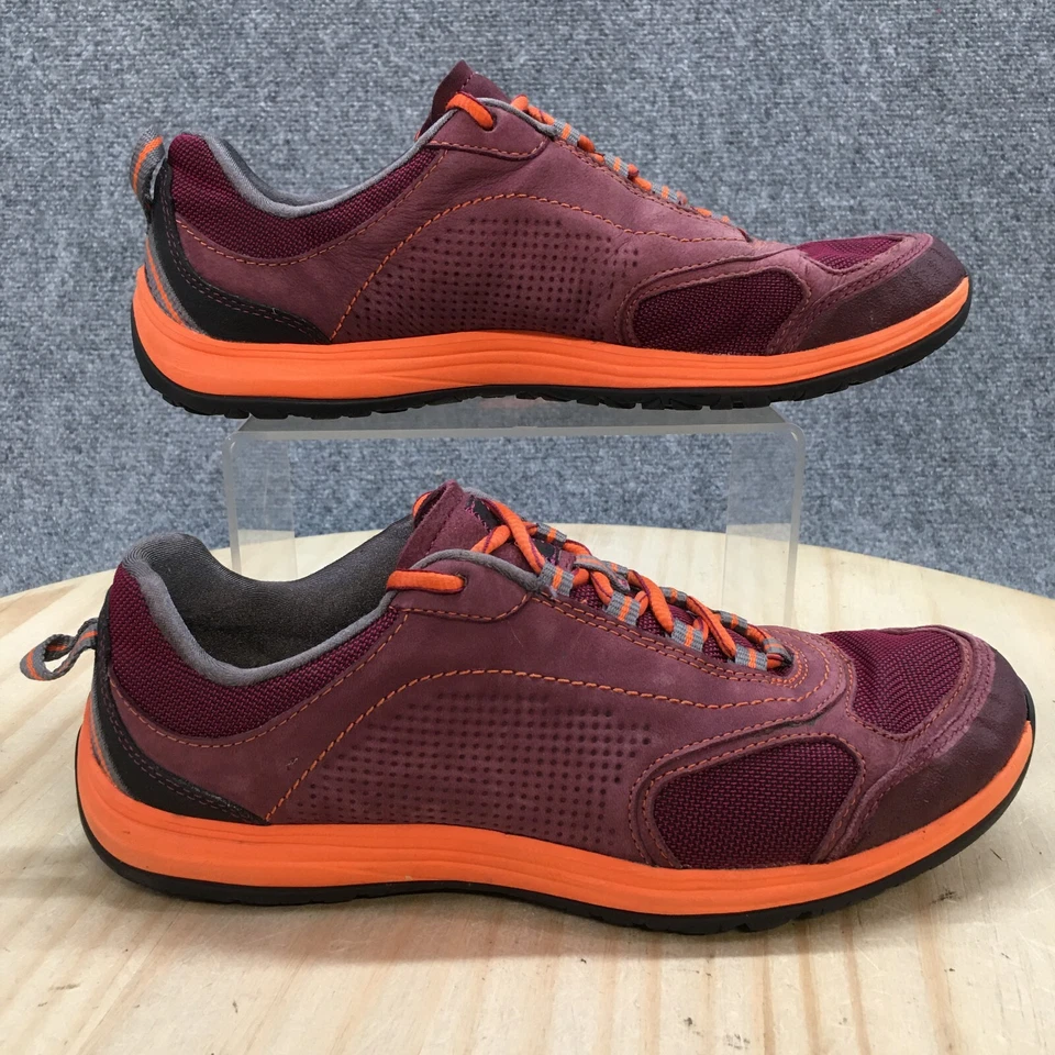 Clarks Zapatos Mujer 9.5 M Exterior Rock Trail Tenis 26103341 Cuero Púrpura Foto 2 de 4