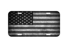 American Flag Black White Vehicle License Plate Front Auto Tag Usa Made Truck