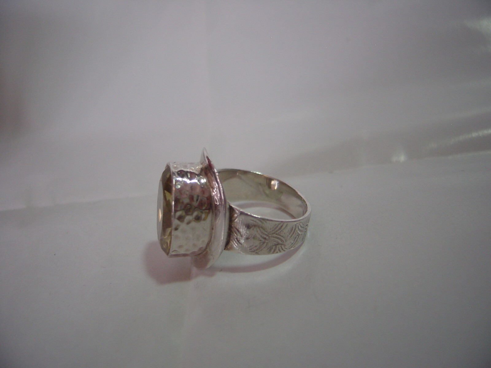Vintage Solid Silver chunky ring-genuine natural … - image 3