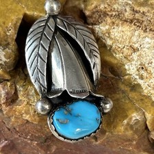 VTG Turquoise Sterling Pendant Signed: Juan Pedro Garcia, Santo Domingo, NICE