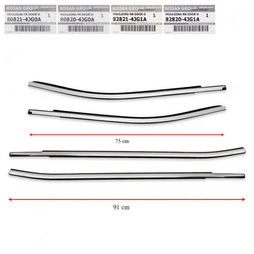 For Nissan NP300 Pro-4X 2015 18 20 21 Set Outer Door Weather Window Rubber Seal - Foto 1 di 8