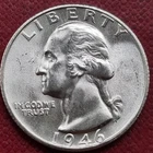 1946 S Washington Quarter BU UNC BRILLIANT UNCIRCULATED + CHEST FEATHERS #84861