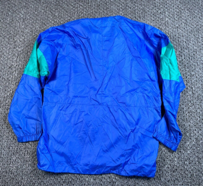 VTG 90s Asics 1/2 Zip Windbreaker Jacket Adult Medium Blue Green
