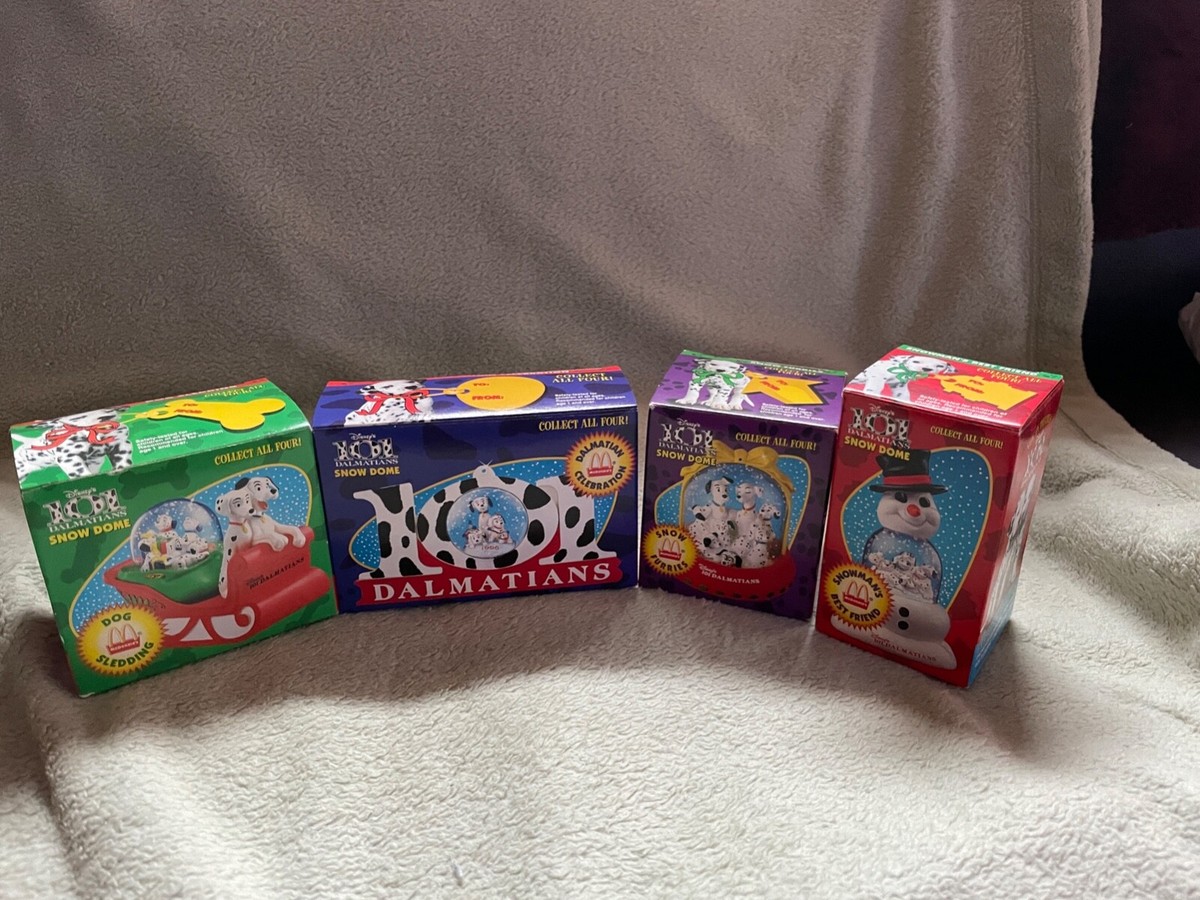 1996 Mcdonald's 101 Dalmatians Snow Globe Collection of 4 in