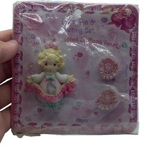 Vtg Precious Moments Brooch Pin Earring Set You Have Touched So Many Hearts NOS