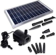 Solar Water Pump Kit, Sun-Powered Submersible Water Fountain Outdoor Feature, 47