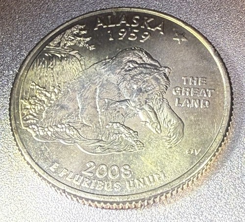 2008-P ALASKA QUARTER CLAW Error, From Uncirculated Bank Roll - Picture 2 of 4