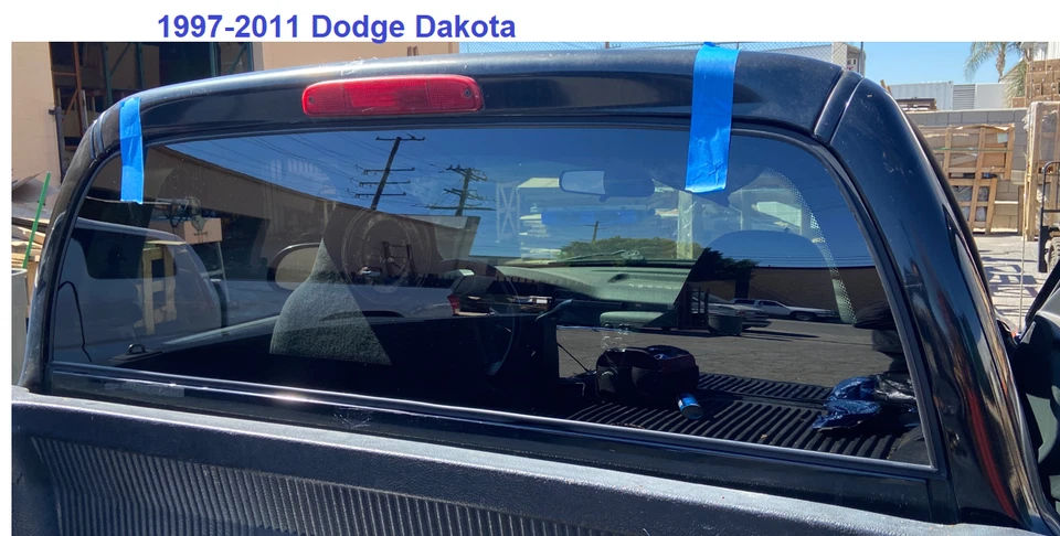 Fits 1997-2011 Dodge Dakota Pickup Rear Back Glass Window +2 Glue w/ Molding - Image 2 of 3
