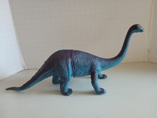 Vintage 1985 Imperial Hong Kong 12  Dinosaur Toy Blue Dino Figure Brontosaurus