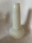Hobnail Bud Vase White Milk Glass Vintage 7" unmarked no sticker