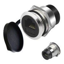 RJ45 CAT6 Panel Mount Adapter Female-to-Female Ethernet Pass-Through Connecto...