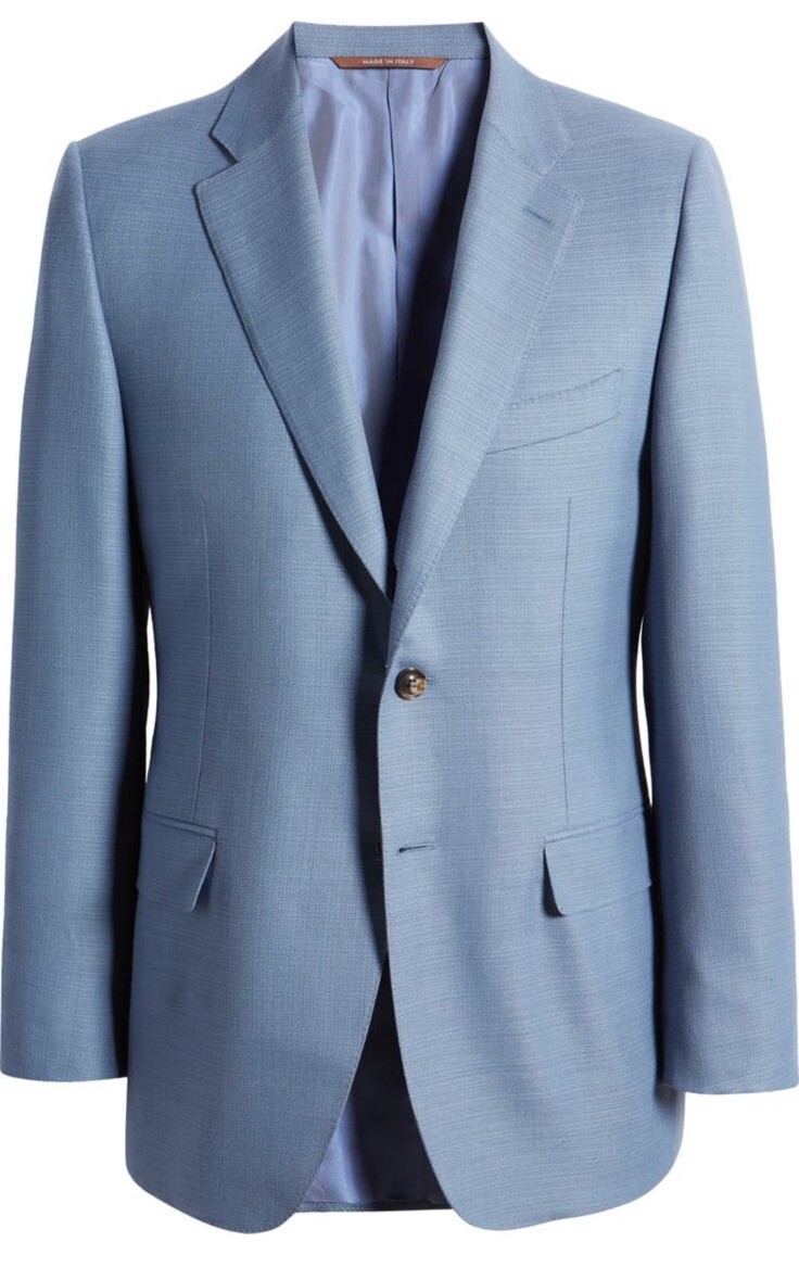 CANALI “SIENA” Regular Fit Wool Light Blue Sport Coat SZ 40R/EU 50