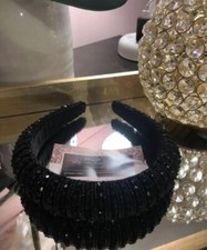 Women Rhinestone Headband Bling Padded Baroque Crystal Fashion Hair Band Party