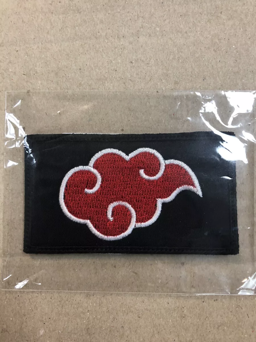 Patch Aplique Bordado Nuvem Naruto Akatsuki 4,5cm x 7cm