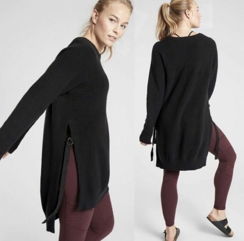Athleta West End Black Tunic Sweater XS 
