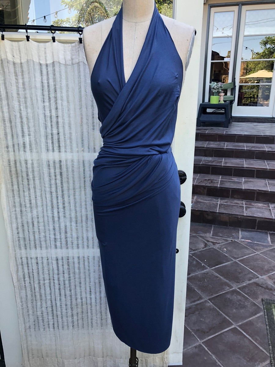 blue jersey halter dress WRAP/TIE Angelina Jolie brought effortless published_date:2026-03-02T16:47:28Z Size:19.5 34/35 84% Polyester