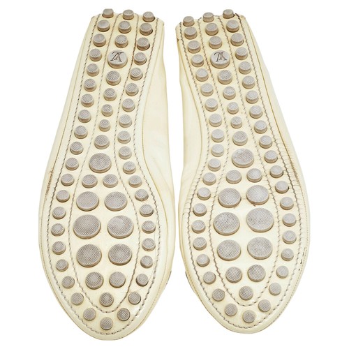 Louis Vuitton Cream Patent Leather Oxford Ballet Flats Size 39.5 - Picture 6 of 8