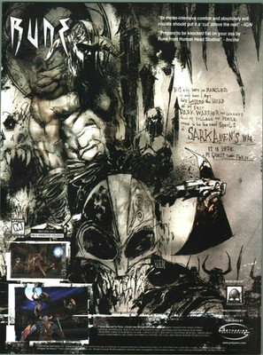 Rune PC Game 2000 VTG RARE Promo Print Ad Viking Action Art Human Head Studios