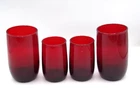 Lot 4 Vintage Anchor Hocking Royal Ruby Red Roly Poly Tumbler Juice Glass