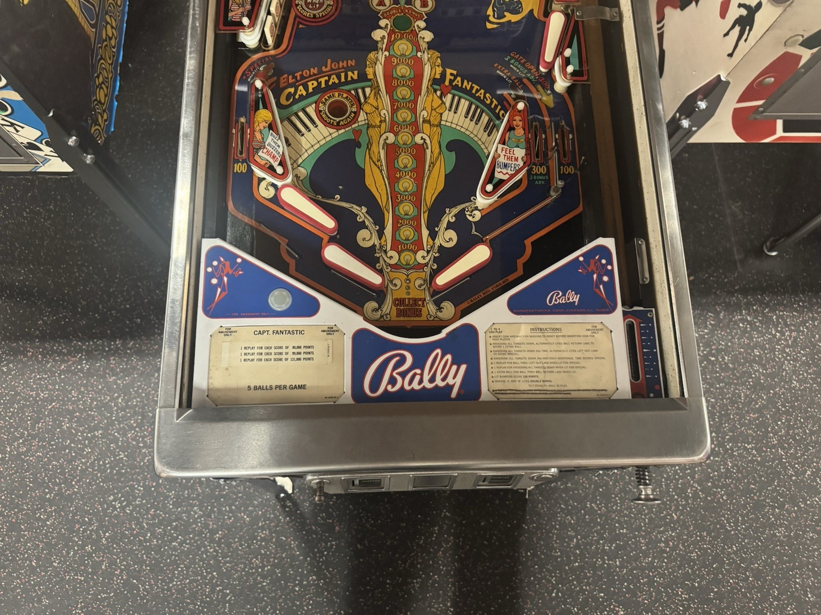 1976 CAPTAIN FANTASTIC AND THE BROWN DIRT COWBOY PINBALL MACHINE FULLY REFURBISH