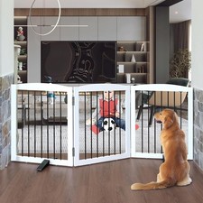 Freestanding Panel Dog Gate for Indoor, Doorways,Stairs, or Hallways,Foldable Wo
