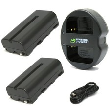 Wasabi Power Battery 2-Pack Dual Charger for Sony NP-F330, F530, F550, F570