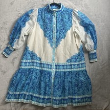 Lilly Pulitzer Dress Womens 14 Linen Blend Basic Drena Summer Flowy Breathable