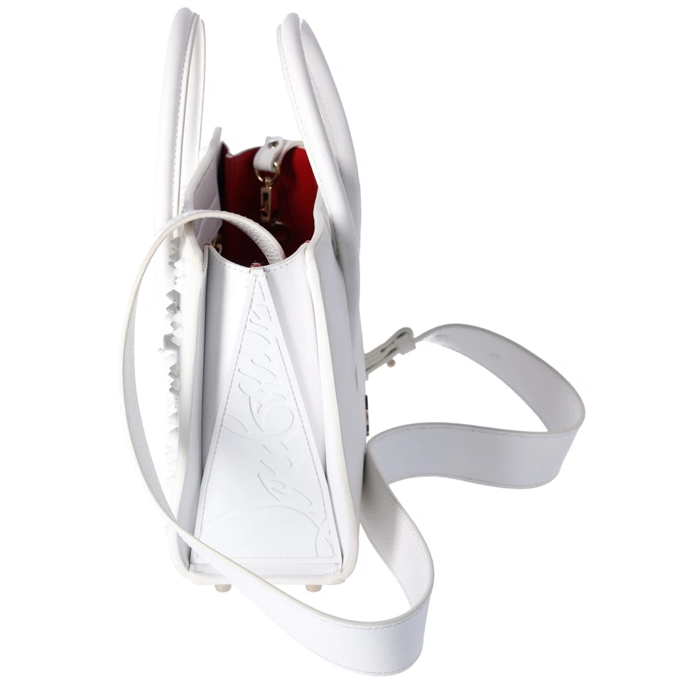 Christian Louboutin Paloma Studded Mini Handbag White Leather - Image 2 of 4