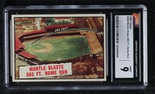 1961 Topps Baseball Thrills Mickey Mantle Blasts 565 Ft Home Run CGC 9 Mint x0o