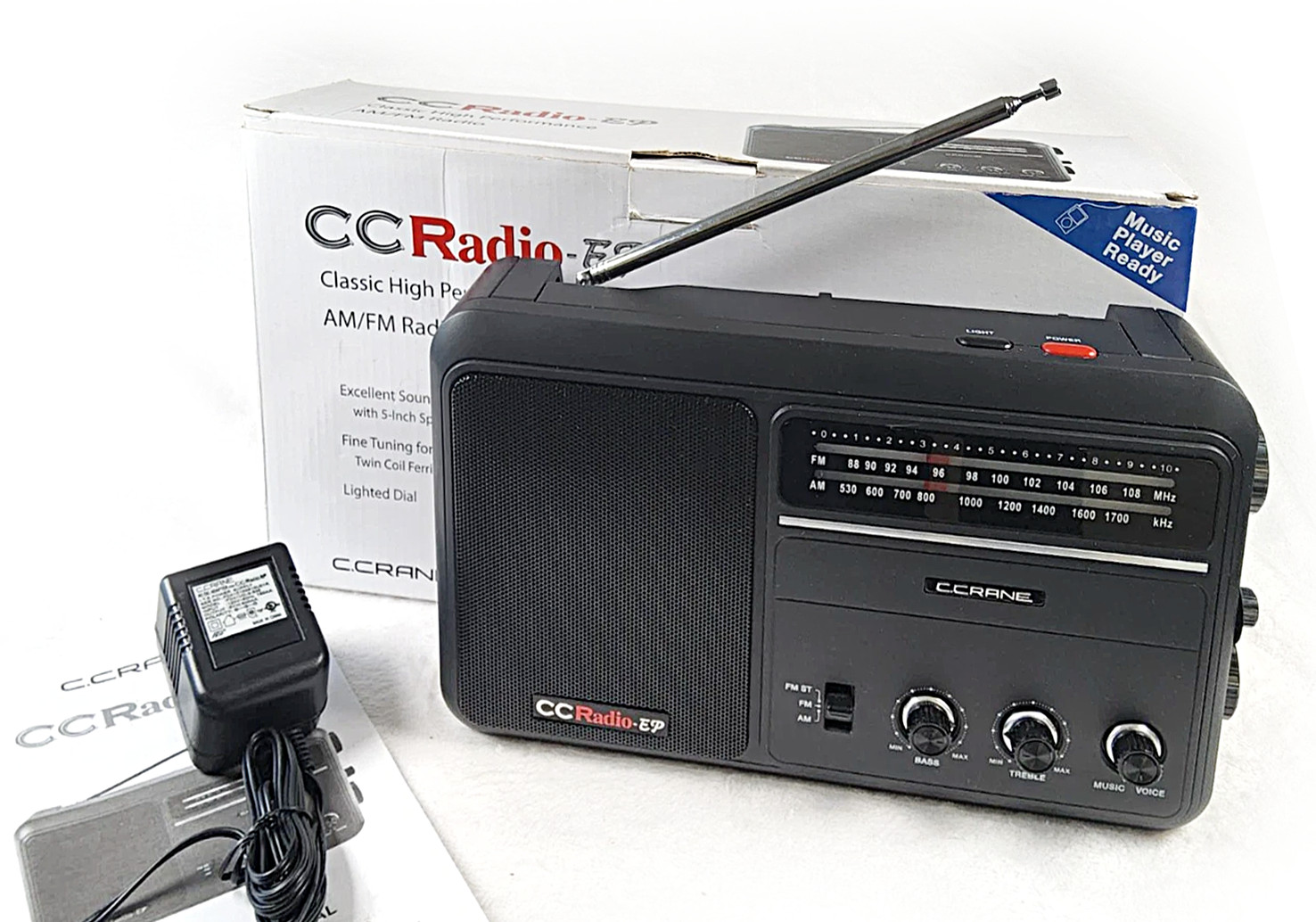 C Crane CC Radio EP AM/FM Portable Radio Long Range Near Mint w/ Box & Manual